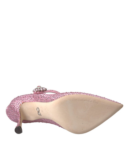 Dolce & Gabbana Pink Strass Crystal Heels Pumps Shoes Dolce & Gabbana