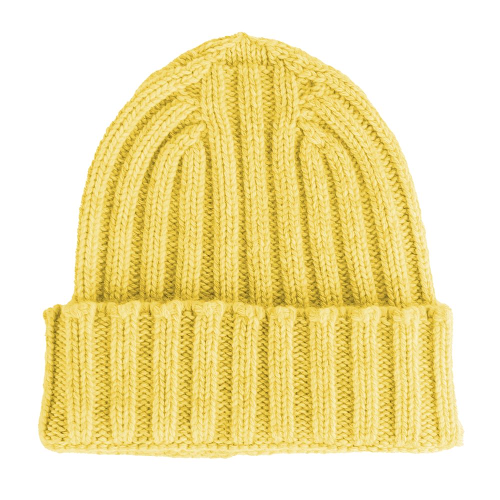 Made in Italy Yellow Cashmere Hats & Cap Made in Italy