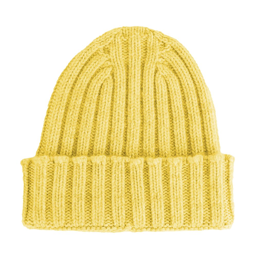 Made in Italy Yellow Cashmere Hats & Cap Made in Italy