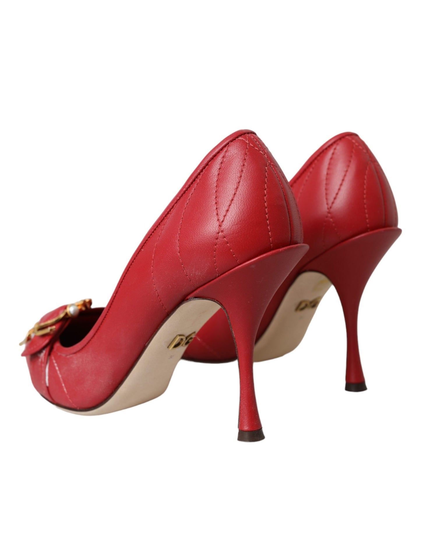 Dolce & Gabbana Red Devotion Leather Heels Pumps Shoes Dolce & Gabbana