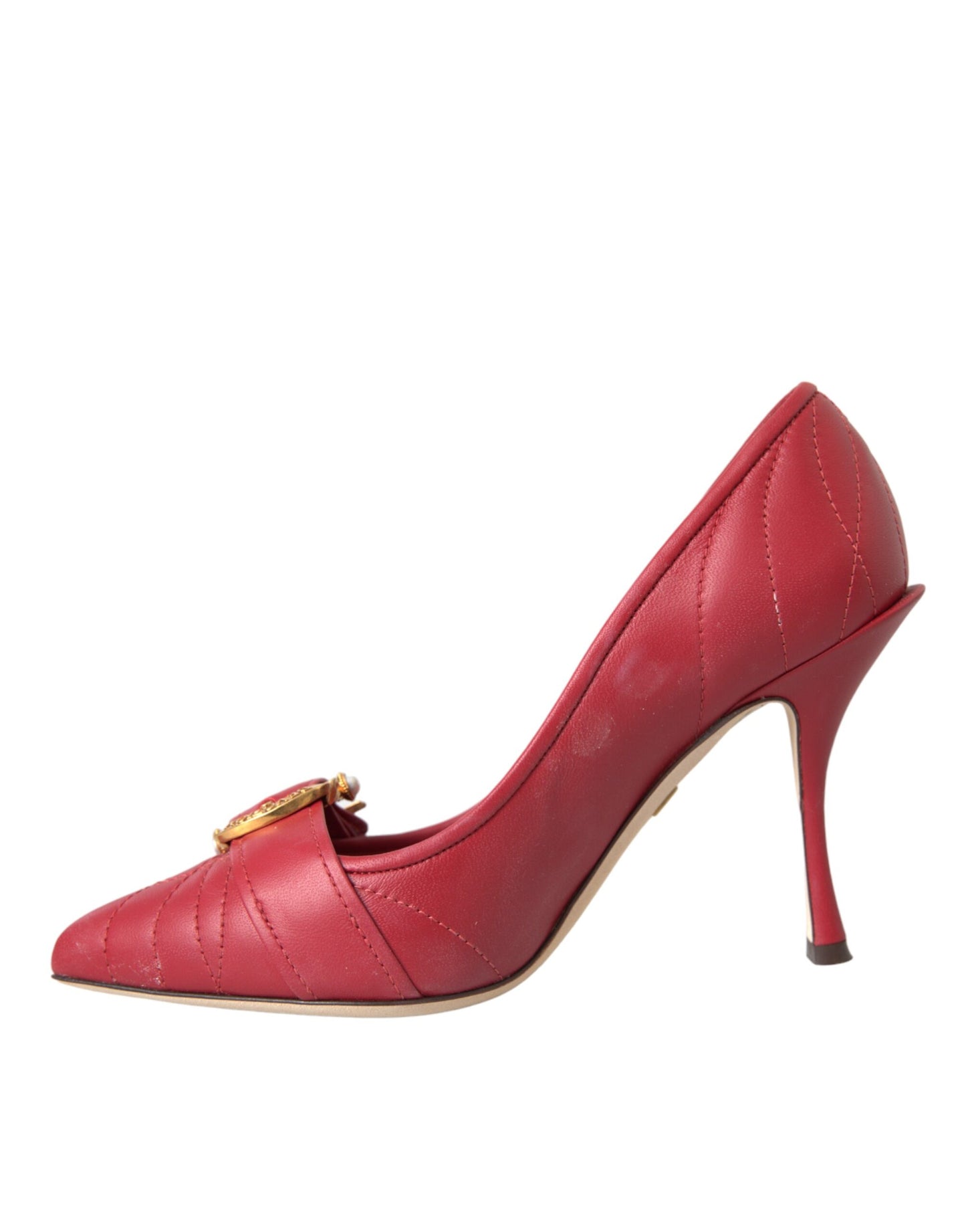 Dolce & Gabbana Red Devotion Leather Heels Pumps Shoes Dolce & Gabbana