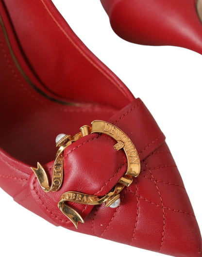 Dolce & Gabbana Red Devotion Leather Heels Pumps Shoes Dolce & Gabbana