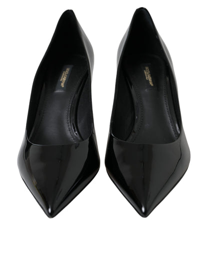 Dolce & Gabbana Black Patent Leather Heels Pumps Shoes Dolce & Gabbana