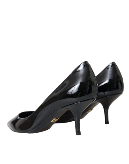 Dolce & Gabbana Black Patent Leather Heels Pumps Shoes Dolce & Gabbana