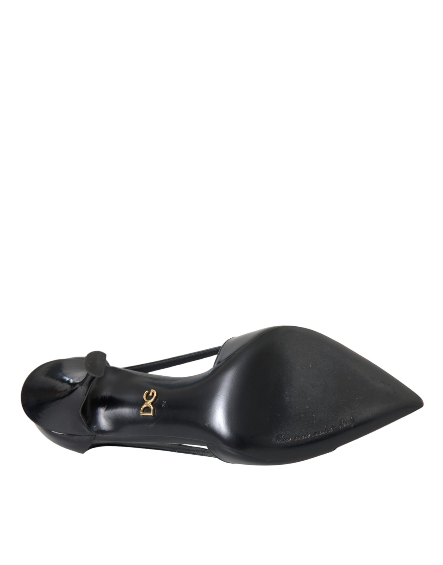 Dolce & Gabbana Black Calf Leather Pointed Heels Pumps Shoes Dolce & Gabbana