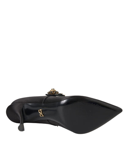 Dolce & Gabbana Black Mary Jane Crystal Heels Pumps Shoes Dolce & Gabbana