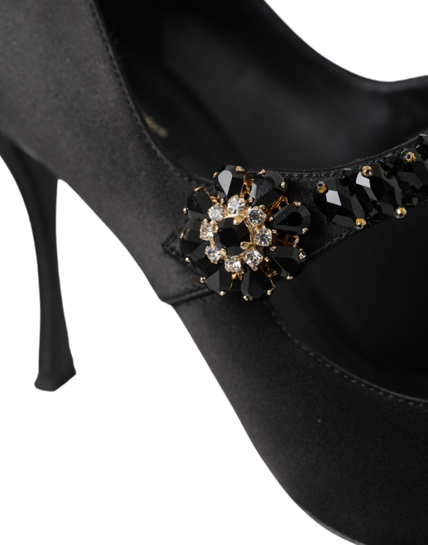 Dolce & Gabbana Black Mary Jane Crystal Heels Pumps Shoes Dolce & Gabbana