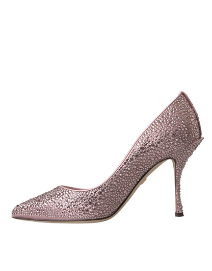 Dolce & Gabbana Pink Strass Crystal Heels Pumps Shoes Dolce & Gabbana