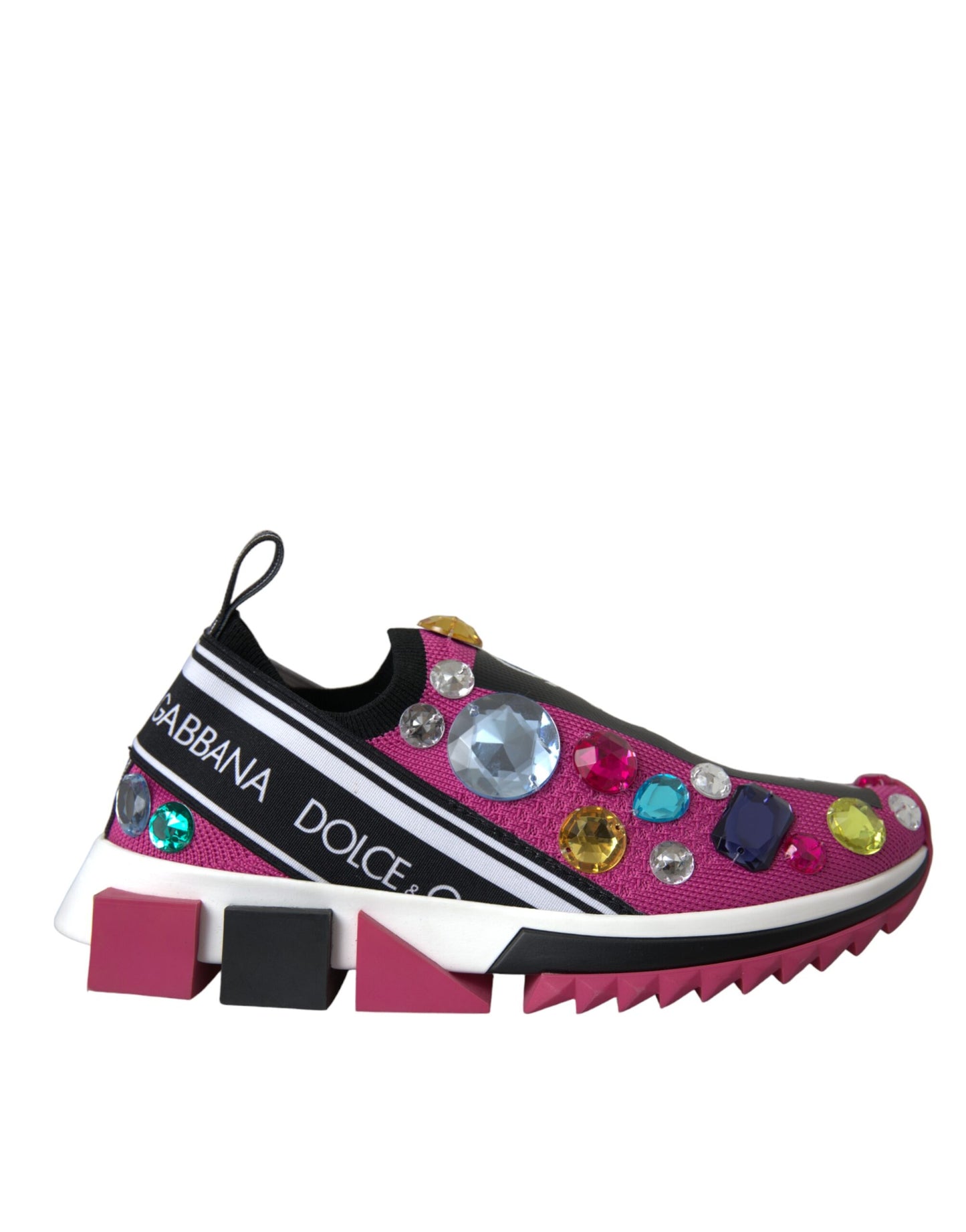 Dolce & Gabbana Pink Sorrento Crystals Sneakers Shoes Dolce & Gabbana