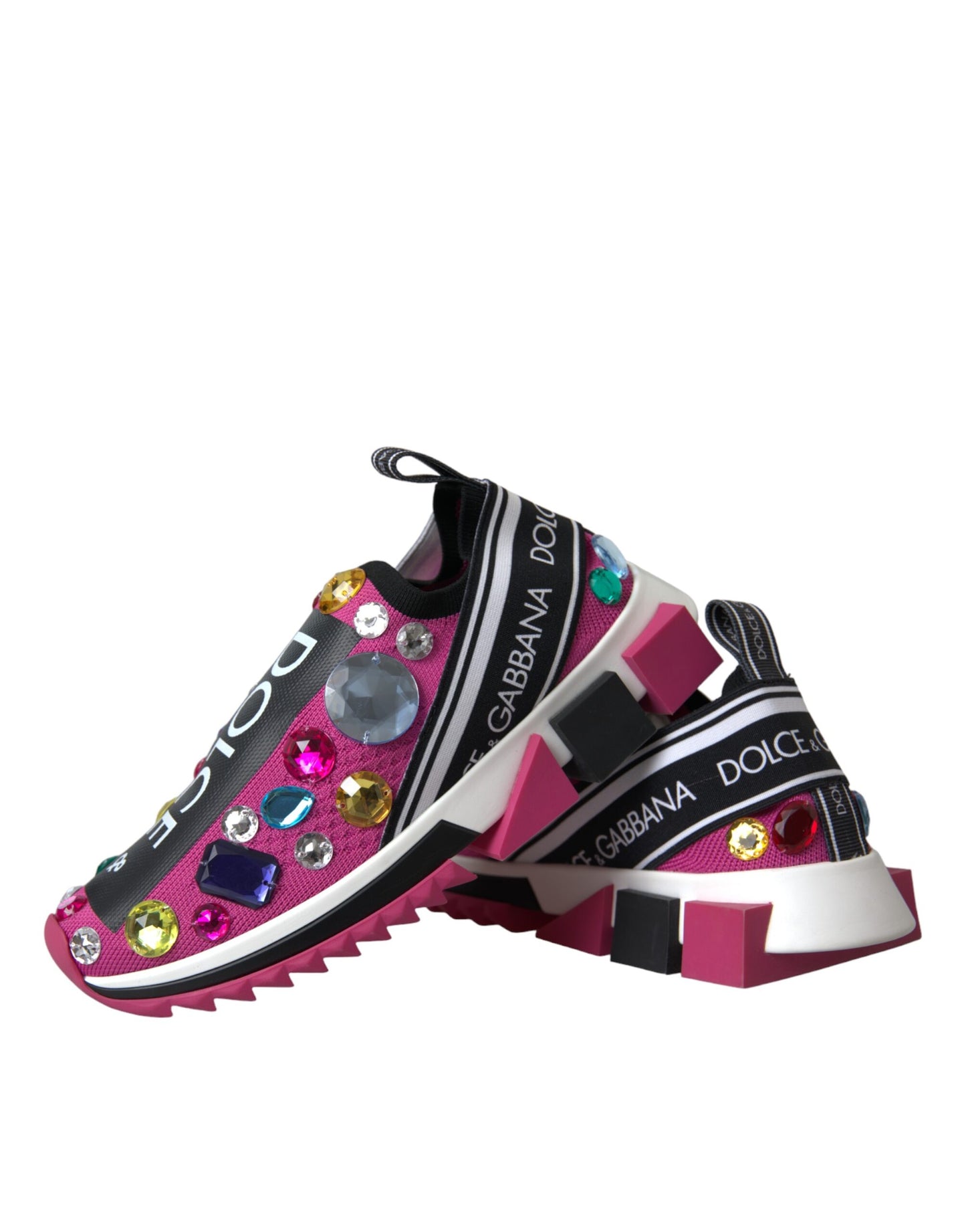 Dolce & Gabbana Pink Sorrento Crystals Sneakers Shoes Dolce & Gabbana