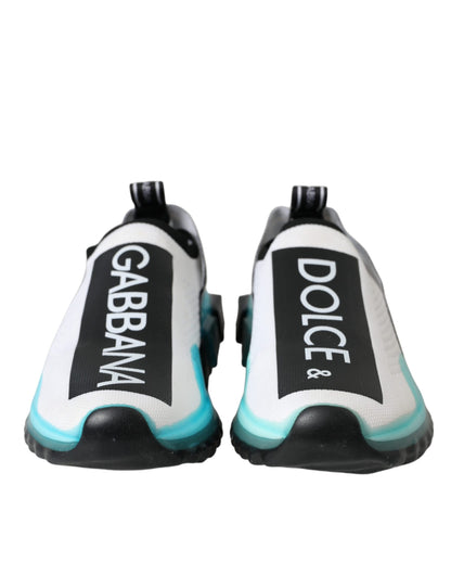 Dolce & Gabbana Black White Blue Slip On Sorrento Sneakers Shoes Dolce & Gabbana