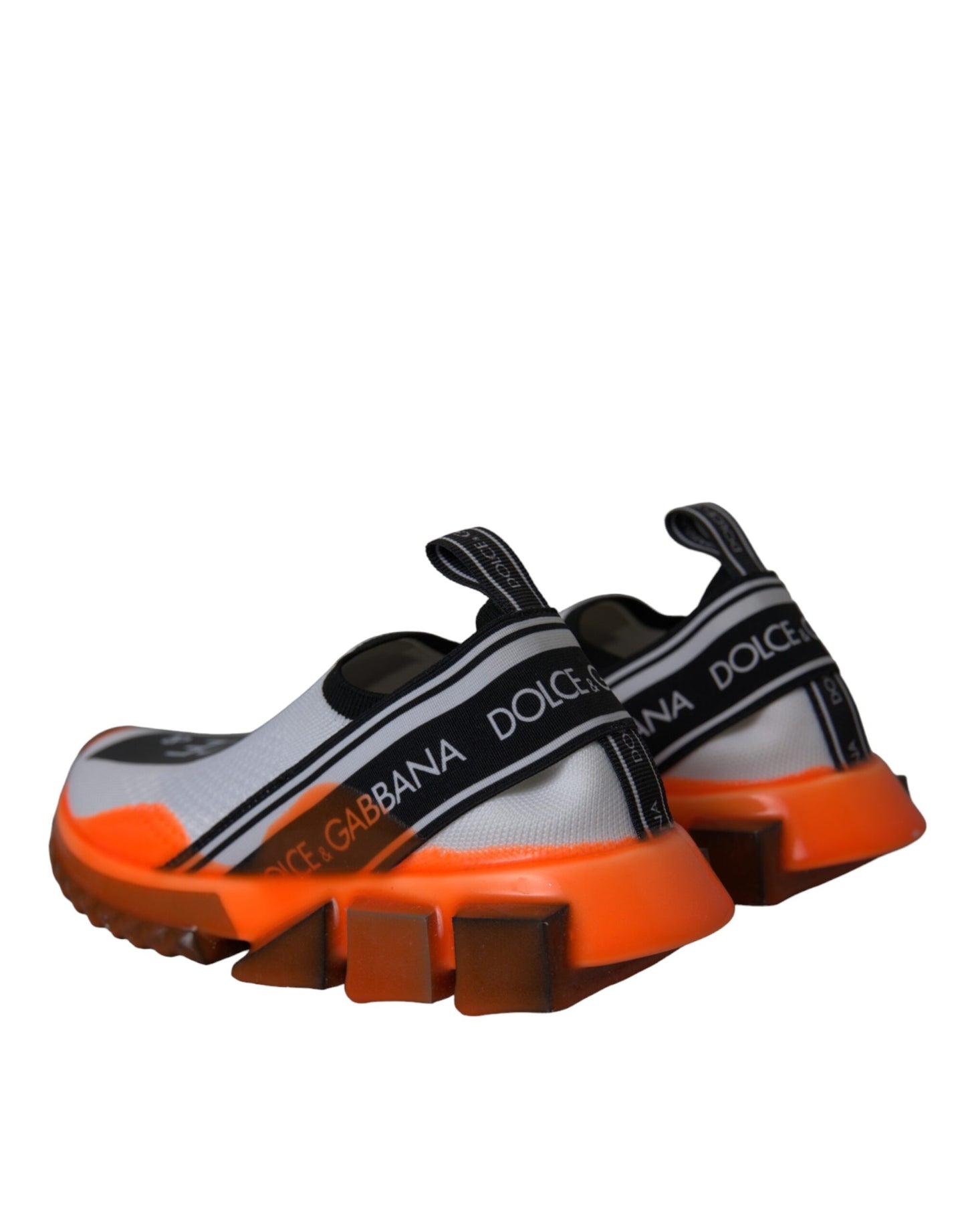 Dolce & Gabbana Black White Orange Slip On Sorrento Sneakers Shoes Dolce & Gabbana