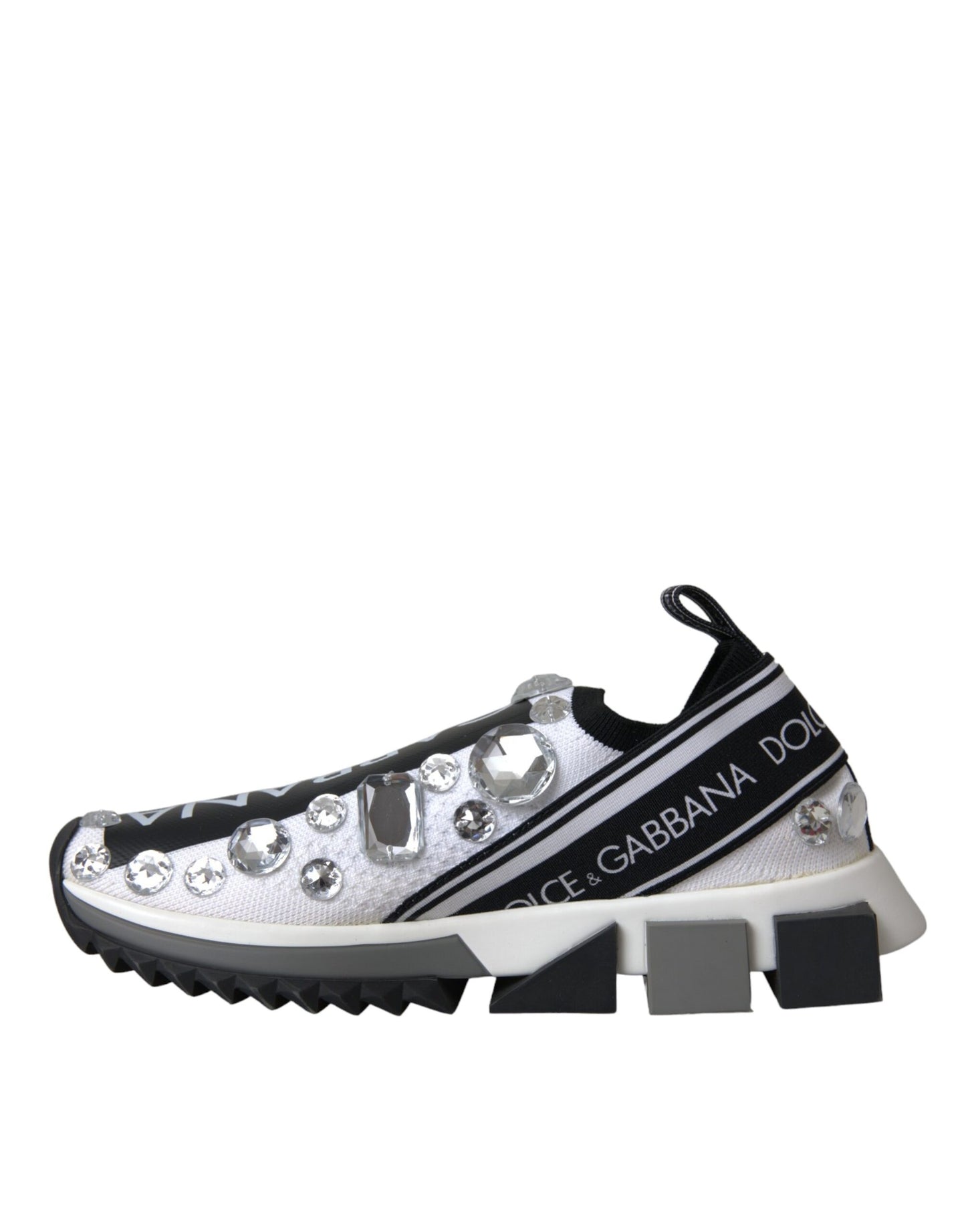 Dolce & Gabbana White Sorrento Crystals Sneakers Shoes Dolce & Gabbana