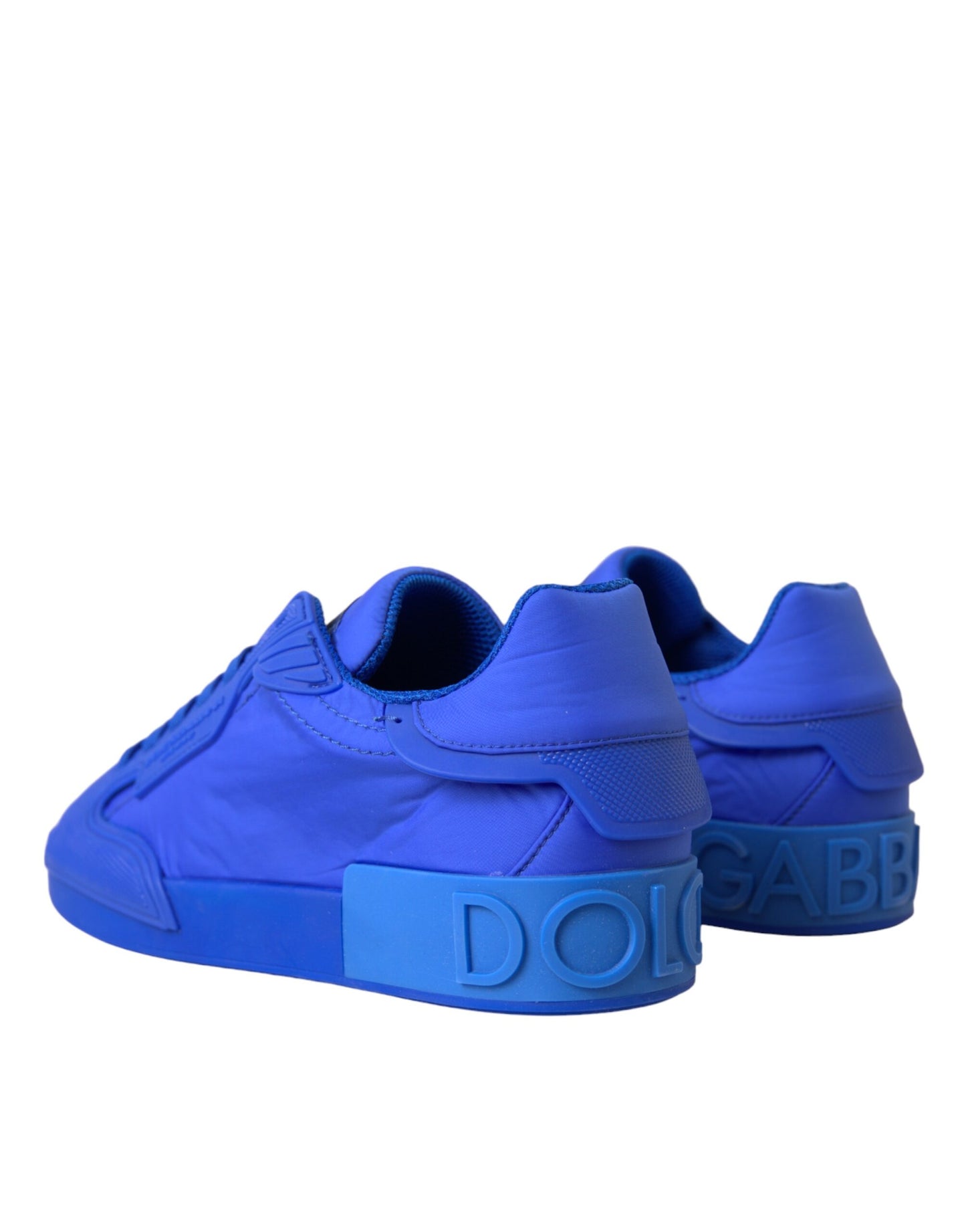 Dolce & Gabbana Blue Leather Fabric Low Top Sneakers Shoes Dolce & Gabbana