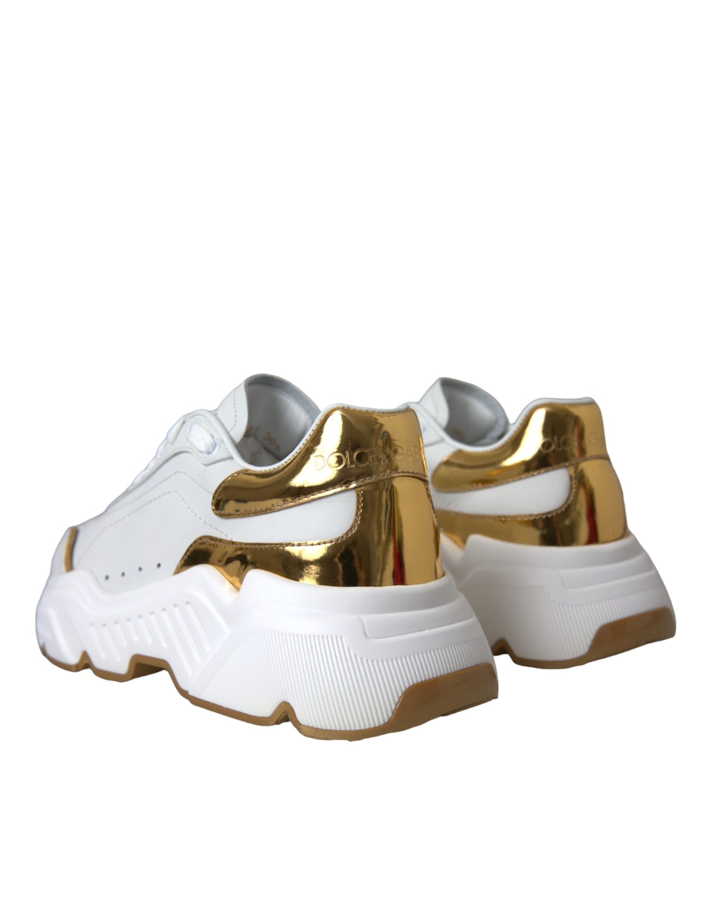 Dolce & Gabbana White Gold Low Top Daymaster Sneakers Women Shoes Dolce & Gabbana