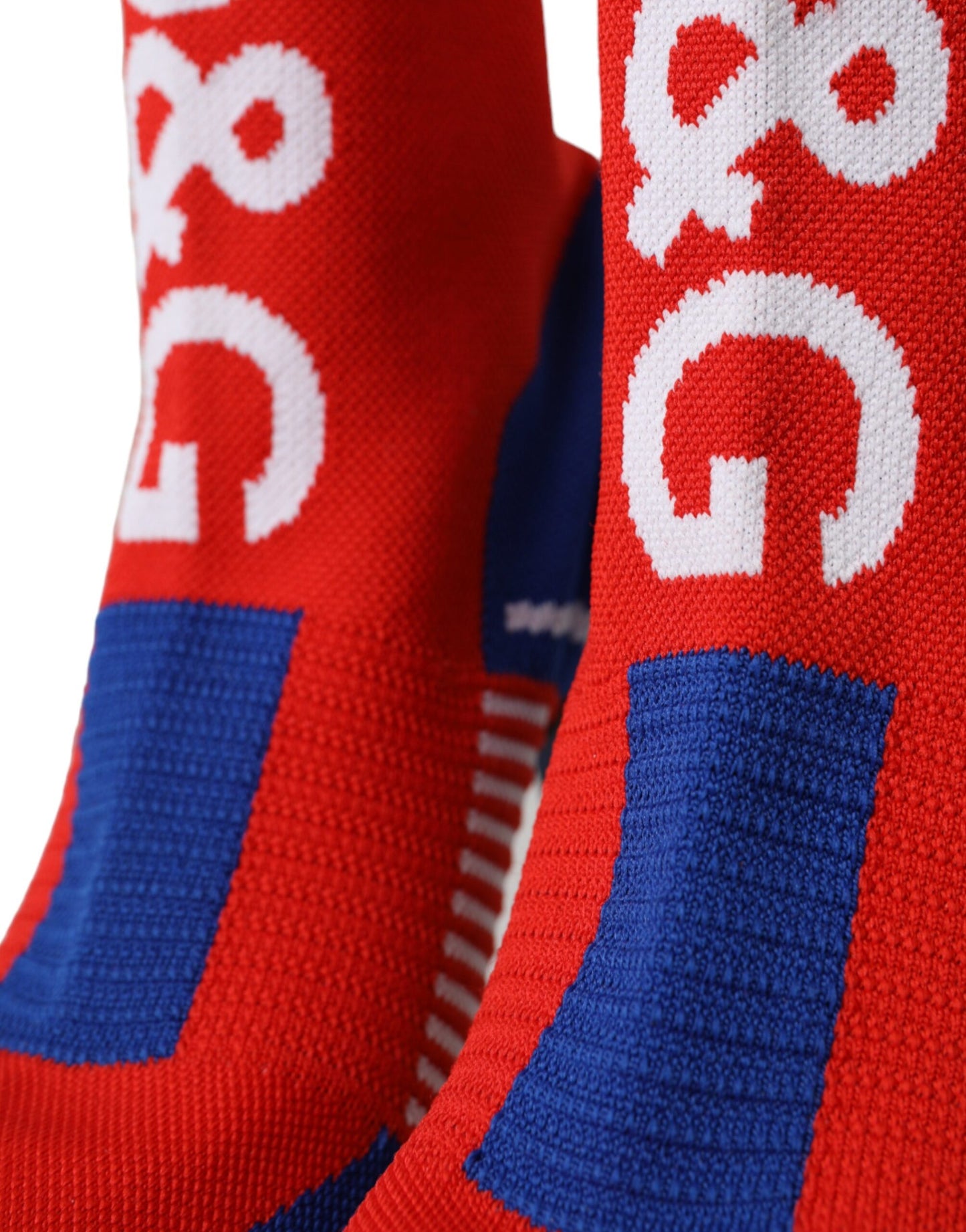 Dolce & Gabbana Red Blue Stretch Sock Style Short Boots Logo Shoes Dolce & Gabbana