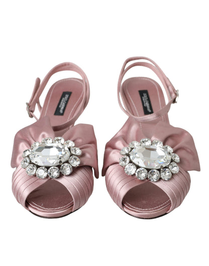 Dolce & Gabbana Pink Keira Crystal Heels Sandals Shoes Dolce & Gabbana