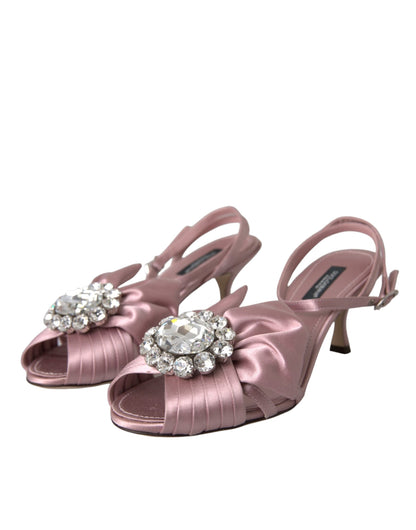 Dolce & Gabbana Pink Keira Crystal Heels Sandals Shoes Dolce & Gabbana