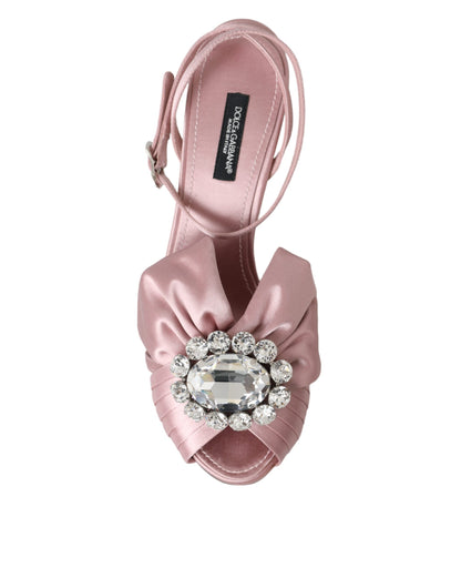 Dolce & Gabbana Pink Keira Crystal Heels Sandals Shoes Dolce & Gabbana