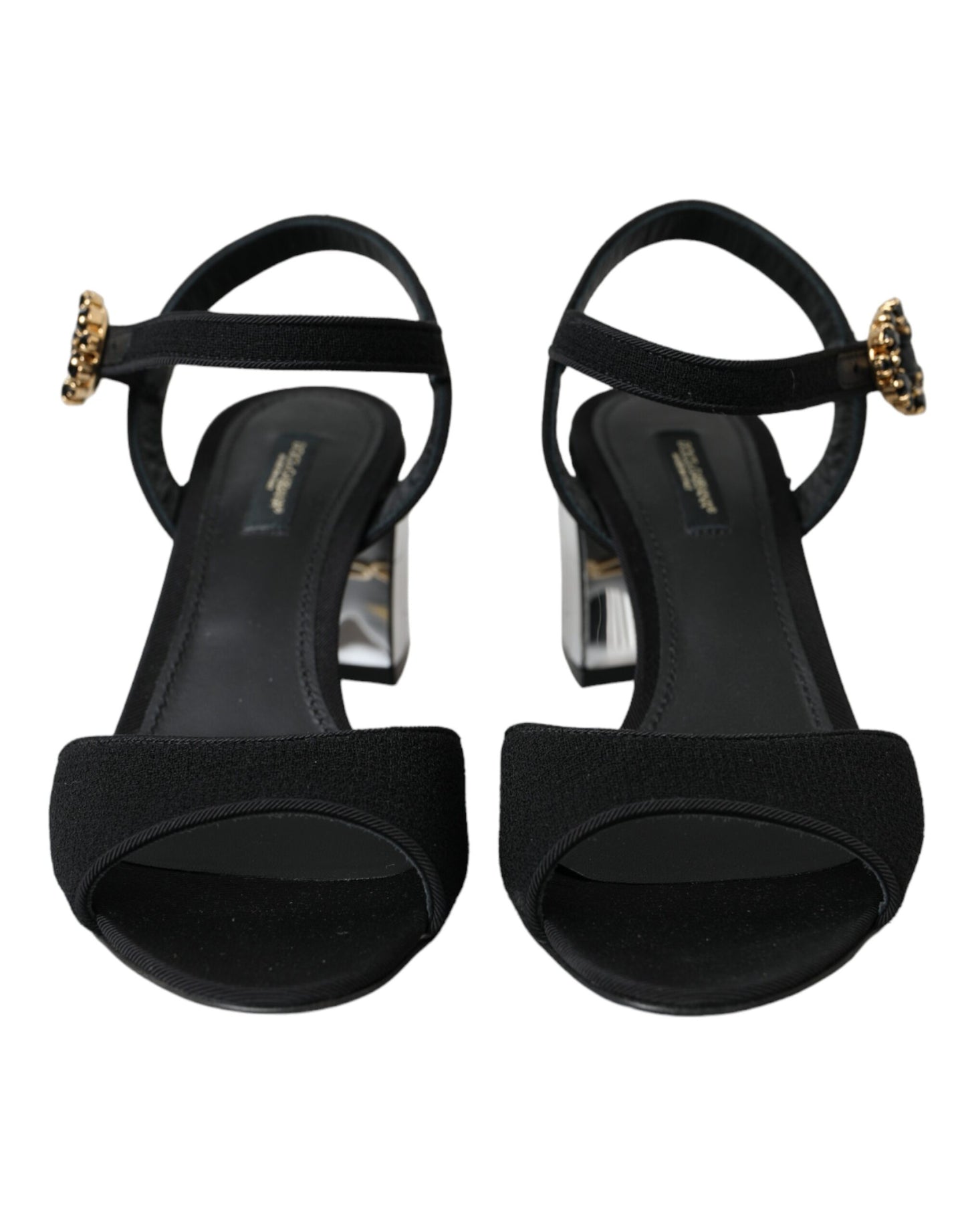 Dolce & Gabbana Black Crystal Ankle Strap Keira Sandal Shoes Dolce & Gabbana