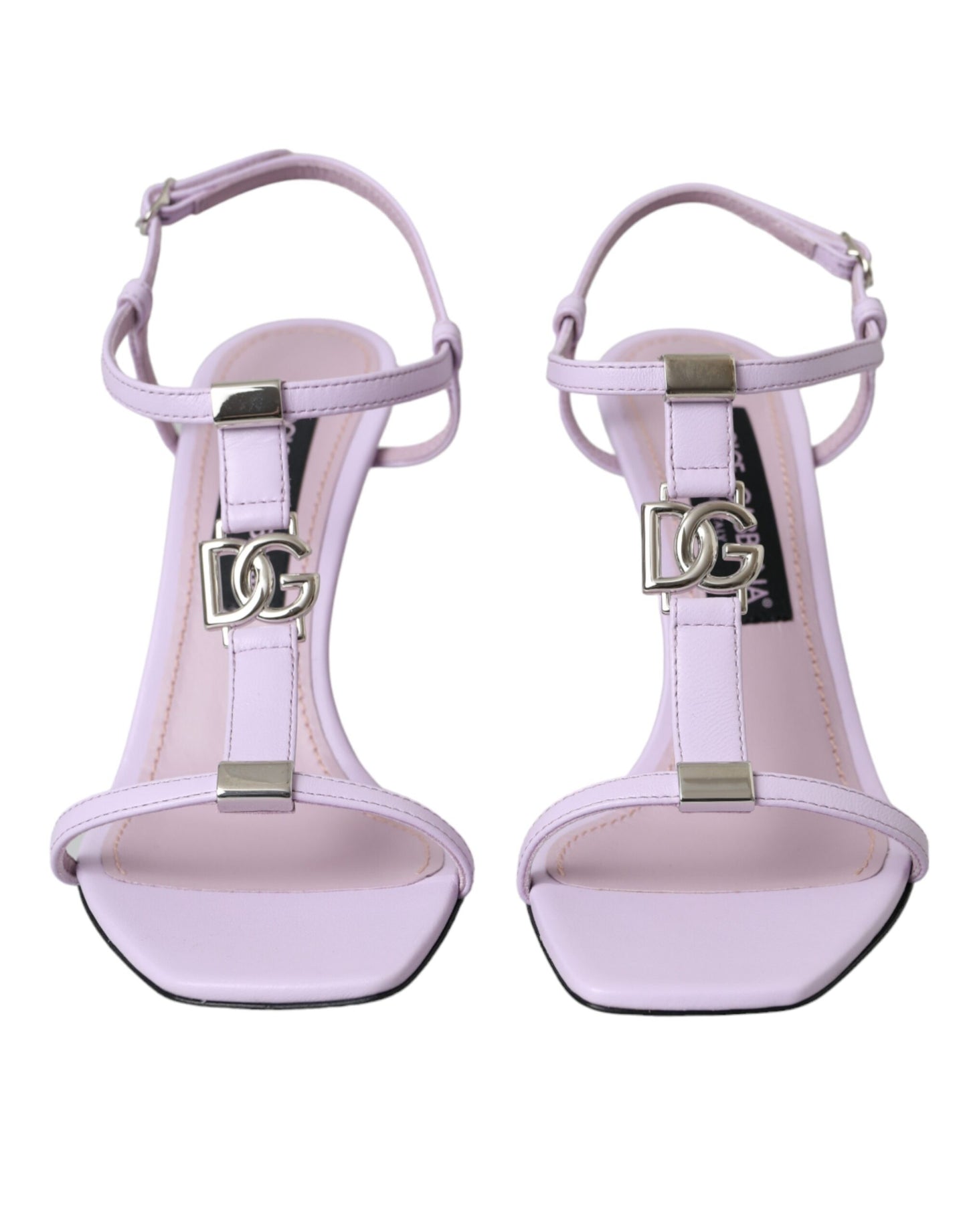 Dolce & Gabbana Purple Leather Logo Ankle Strap Keira Sandals Shoes Dolce & Gabbana