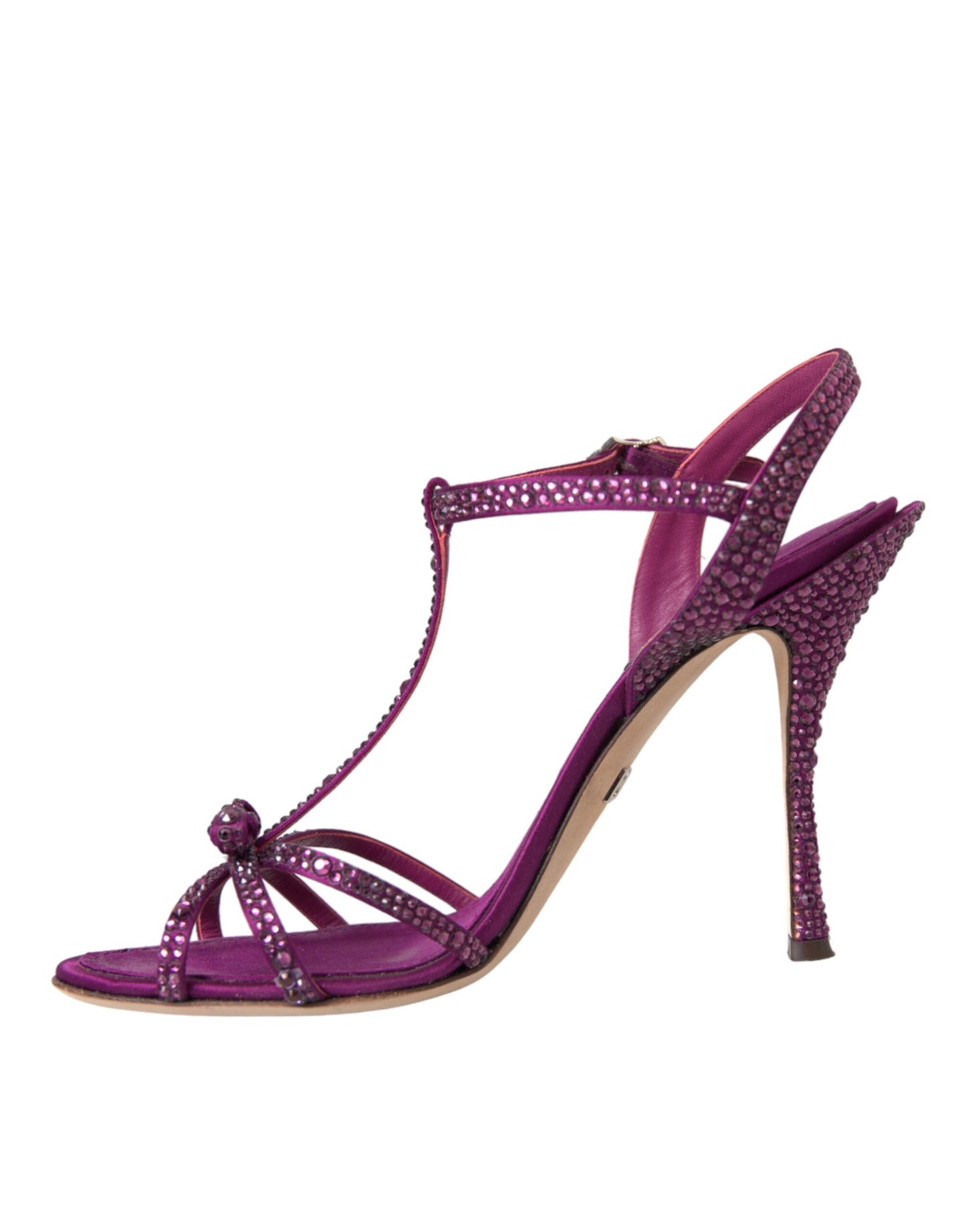 Dolce & Gabbana Purple Strass Ankle Strap Heels Sandals Shoes Dolce & Gabbana