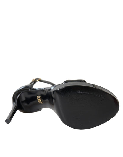 Dolce & Gabbana Black KEIRA Leather Heels Sandals Shoes Dolce & Gabbana