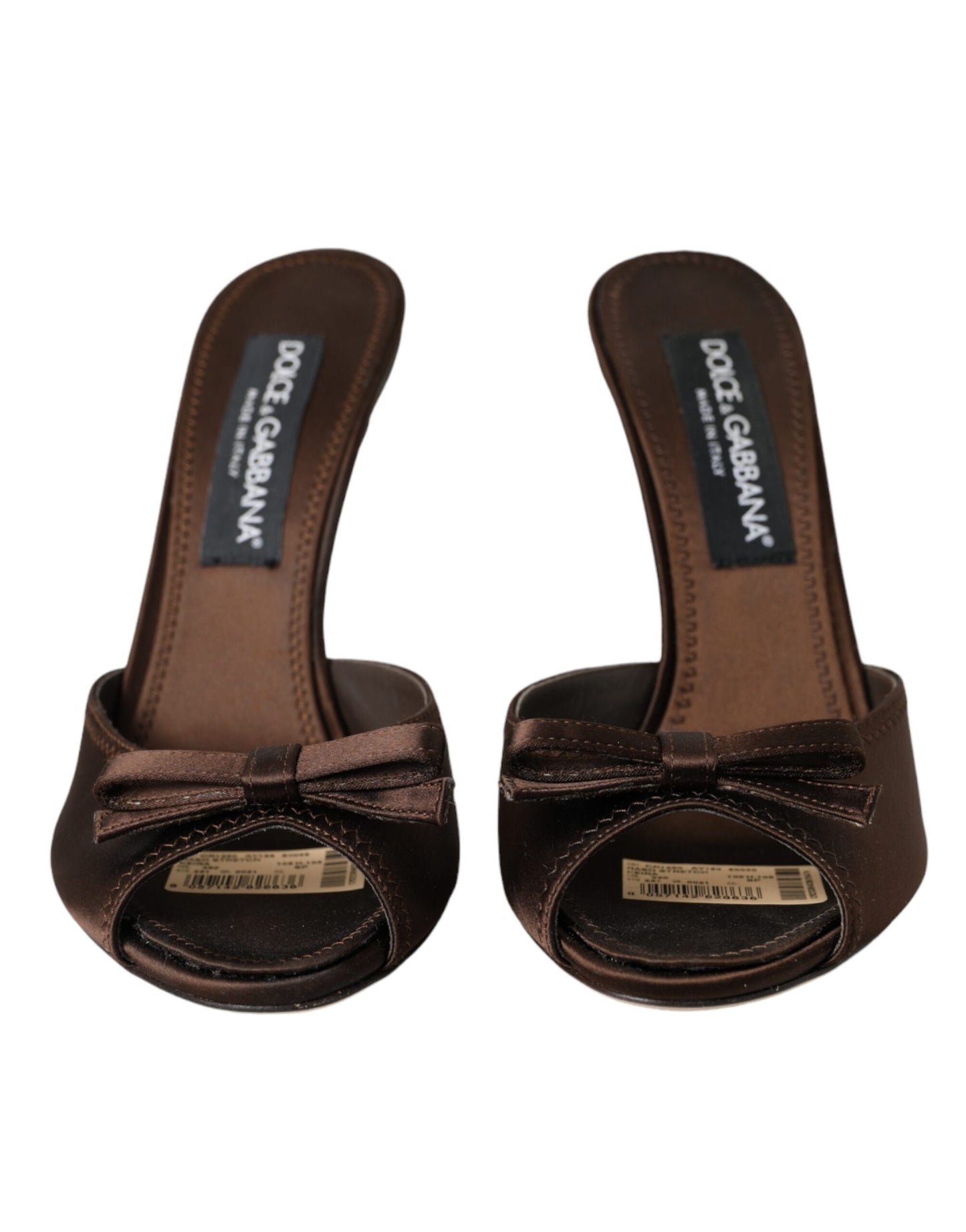 Dolce & Gabbana Brown Suede Leather Slides Heels Sandals Shoes Dolce & Gabbana