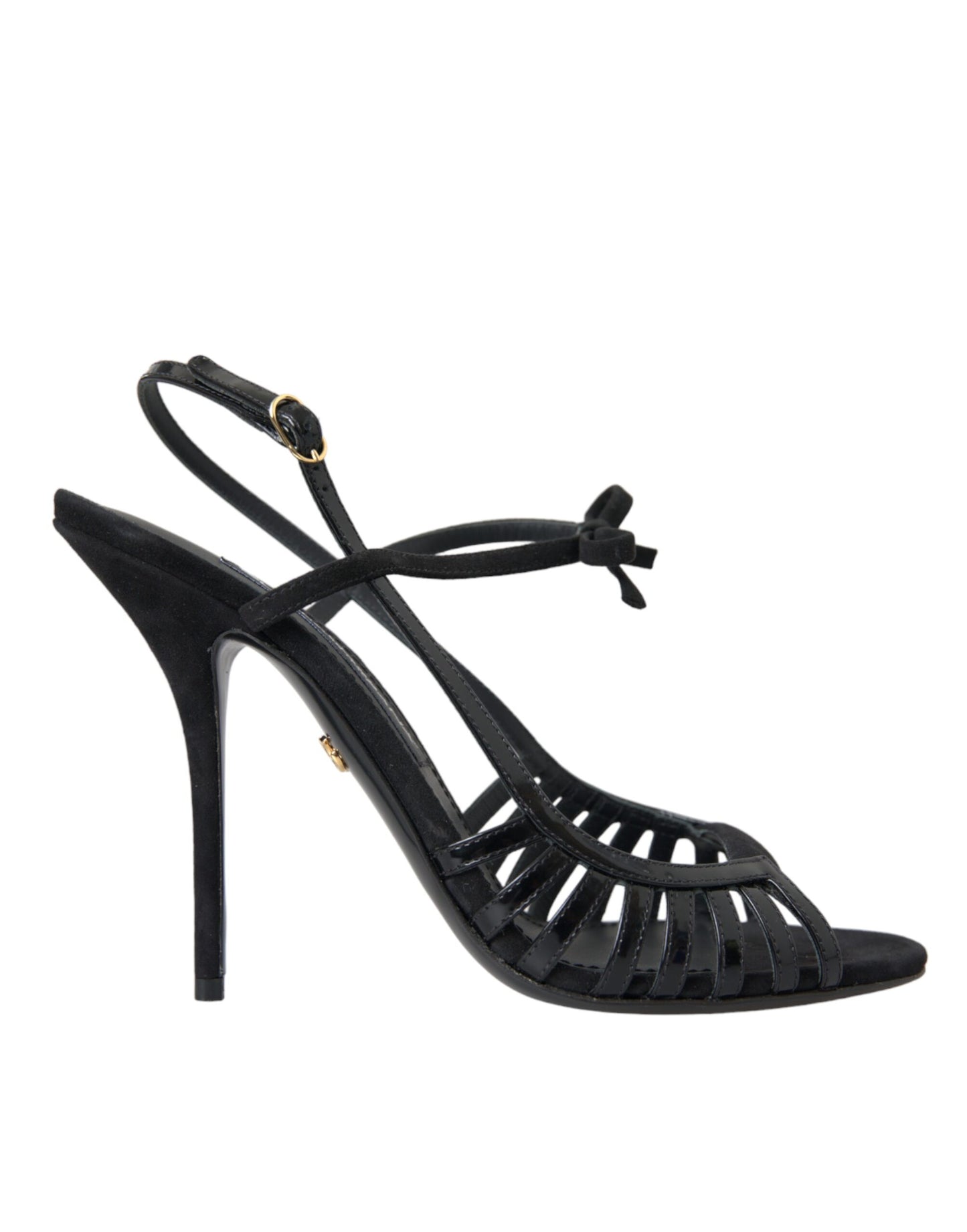 Dolce & Gabbana Black Sandals Stilettos Suede Strap Shoes Dolce & Gabbana