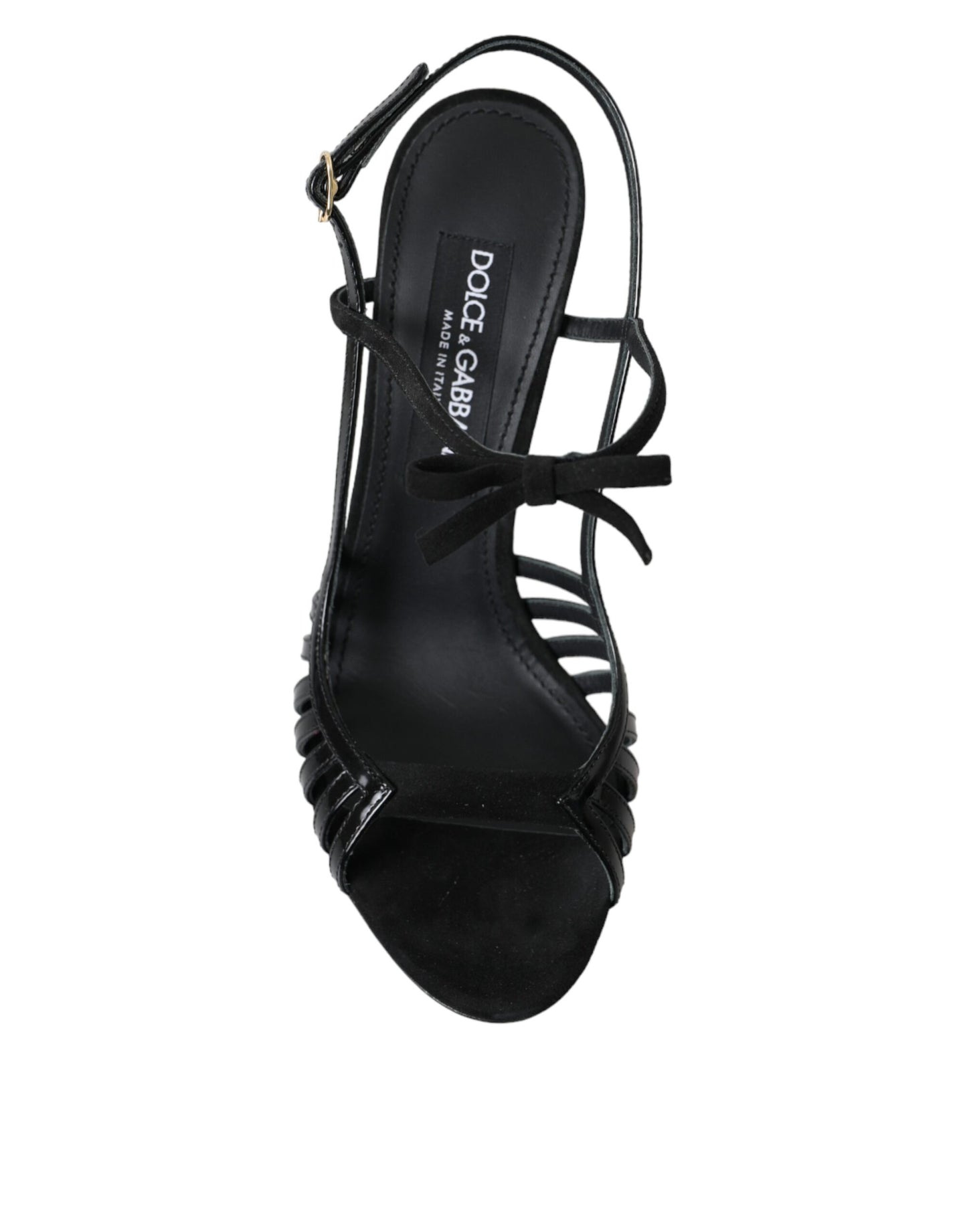 Dolce & Gabbana Black Sandals Stilettos Suede Strap Shoes Dolce & Gabbana