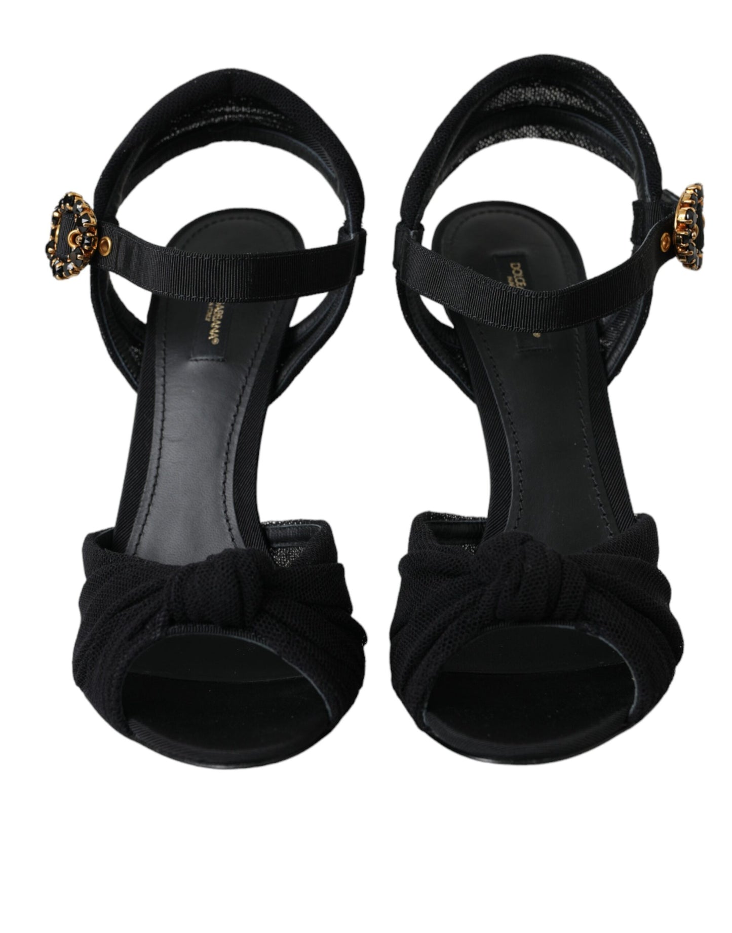 Dolce & Gabbana Black Suede Crystals Keira Sandals Shoes Dolce & Gabbana