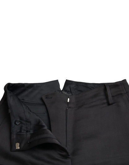 Ermanno Scervino Black High Waist Capri Cropped Pants Ermanno Scervino