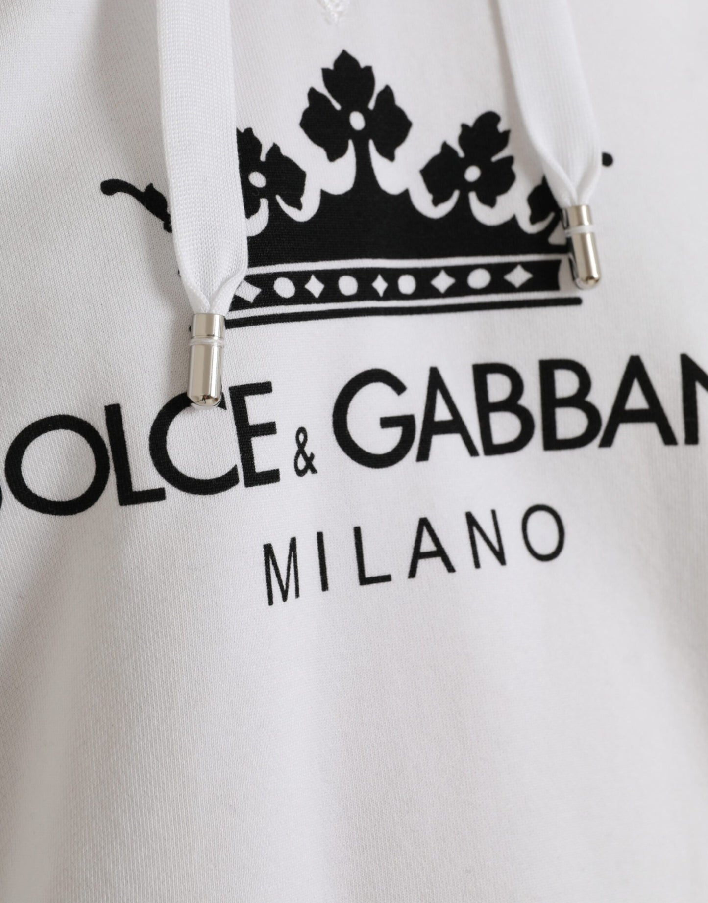 Dolce & Gabbana White Cotton Logo Hoodie Pullover Sweater Dolce & Gabbana