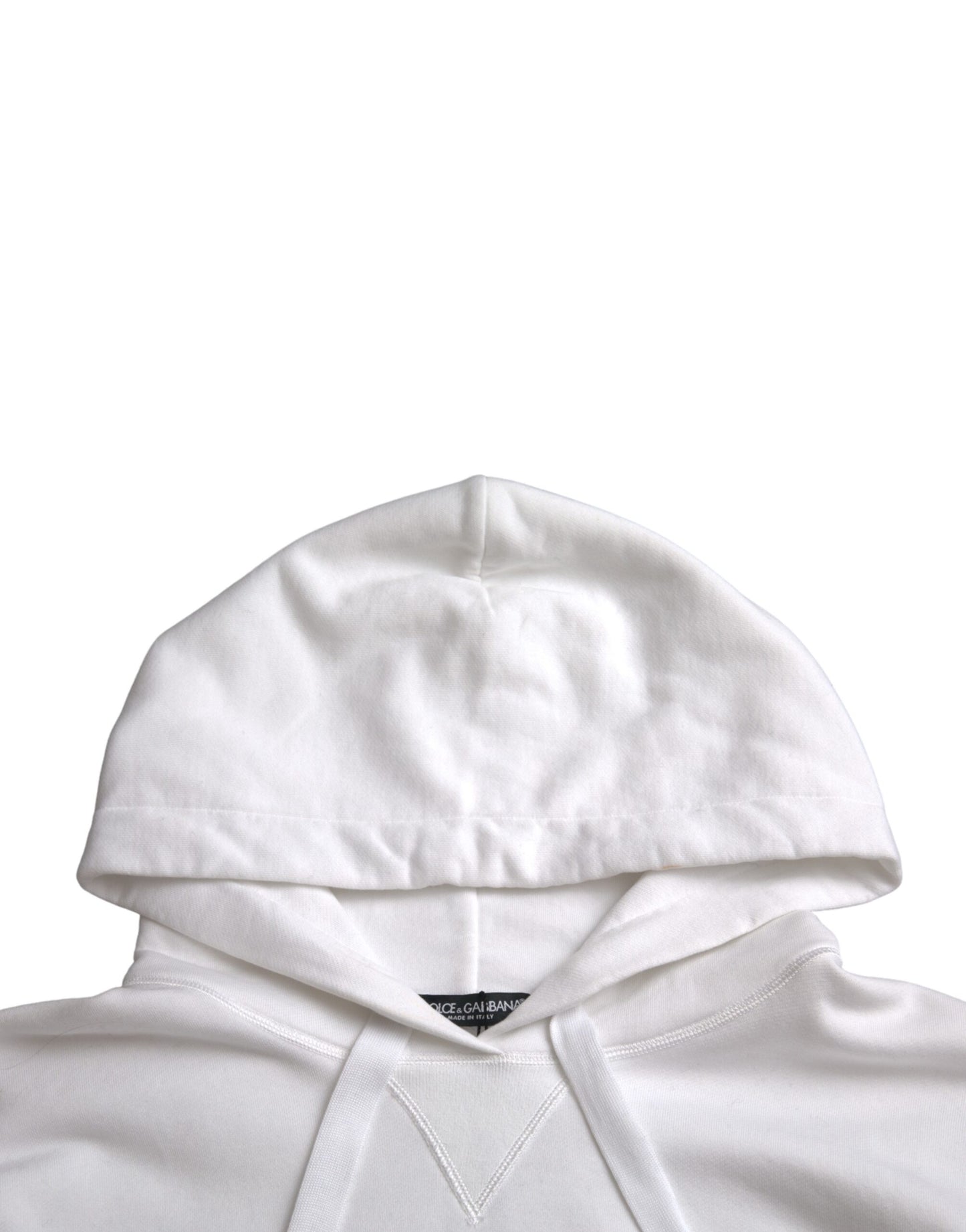 Dolce & Gabbana White Cotton Logo Hoodie Pullover Sweater Dolce & Gabbana