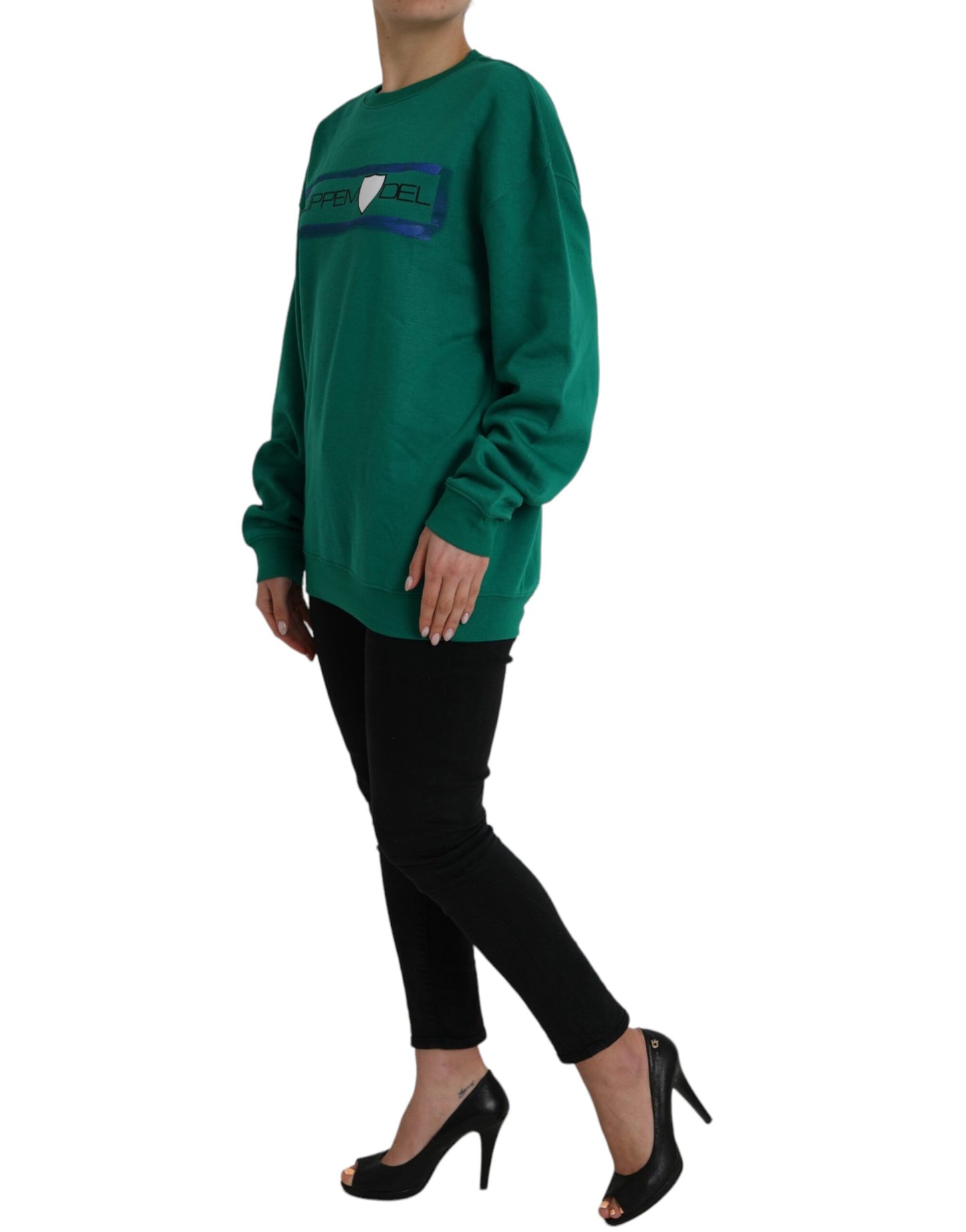 Philippe Model Green Cotton Logo Print Long Sleeves Pullover Sweater Philippe Model