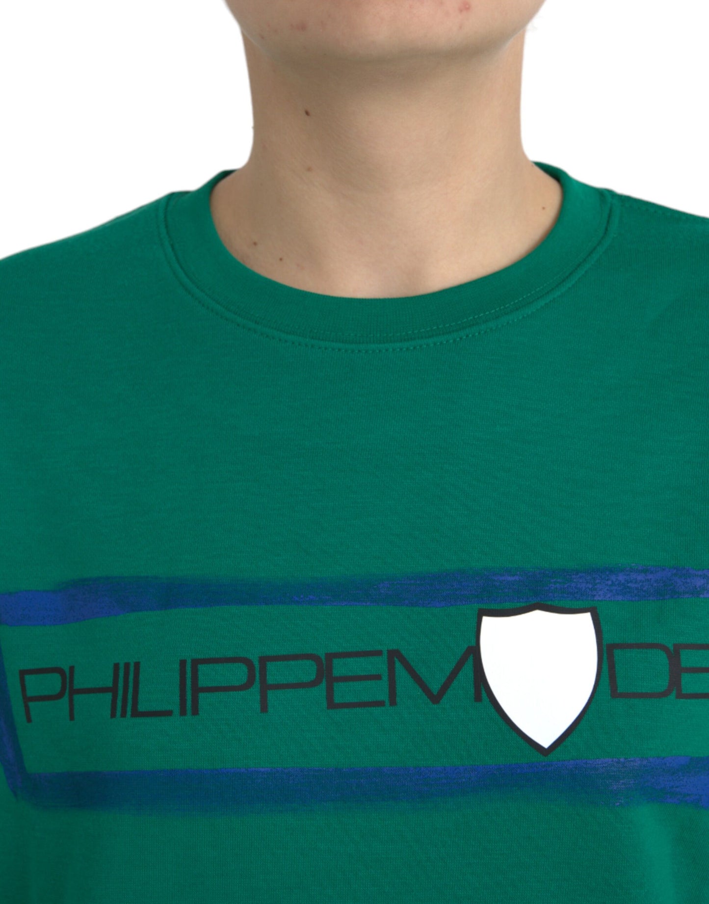 Philippe Model Green Cotton Logo Print Long Sleeves Pullover Sweater Philippe Model