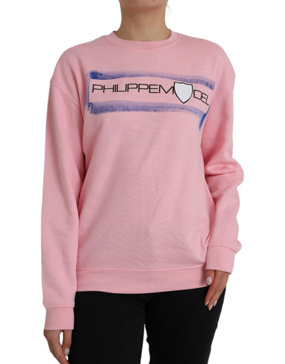 Philippe Model Pink Cotton Logo Print Long Sleeves Pullover Sweater Philippe Model