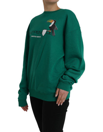 Philippe Model Green Cotton Logo Print Long Sleeves Pullover Sweater Philippe Model