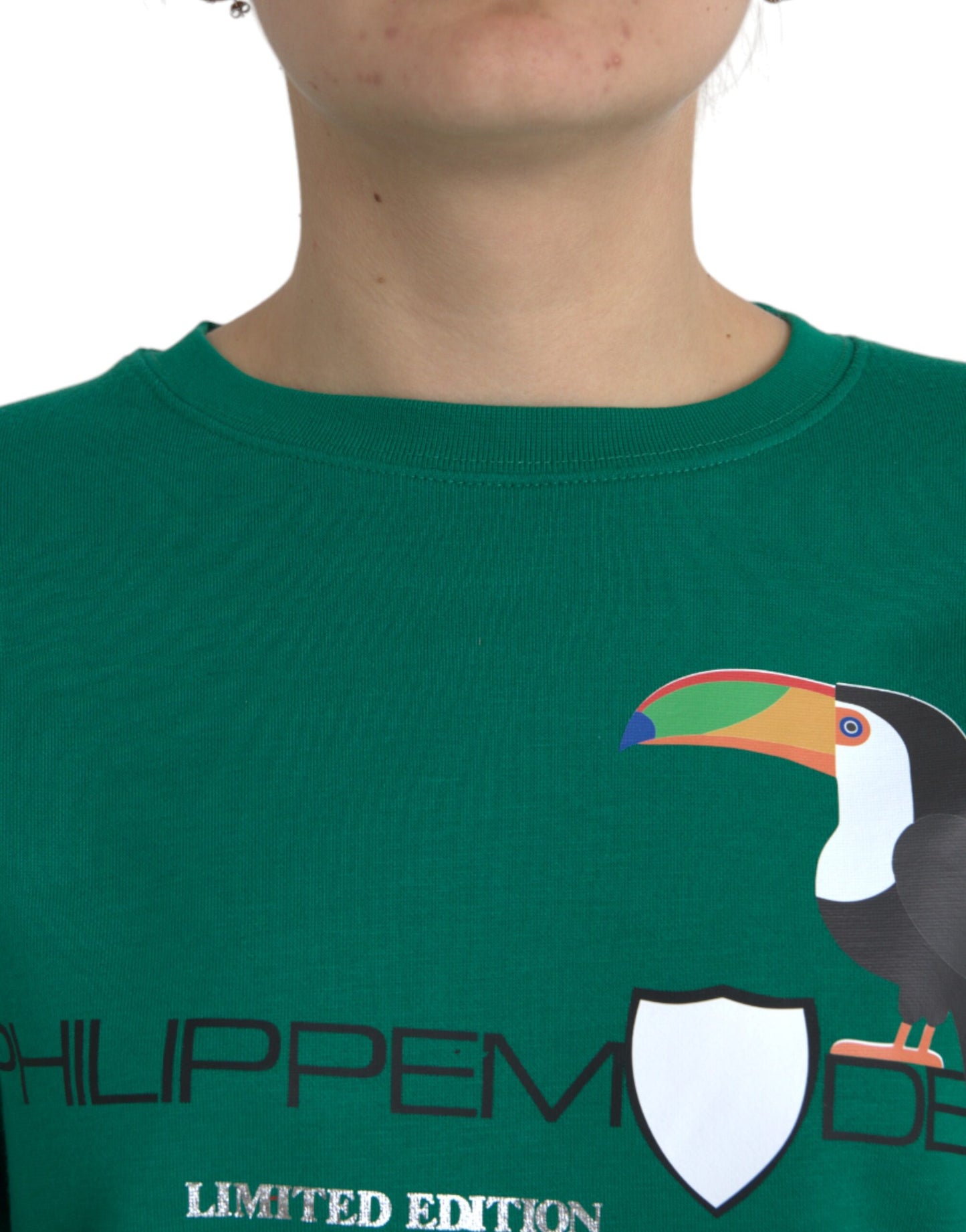 Philippe Model Green Cotton Logo Print Long Sleeves Pullover Sweater Philippe Model