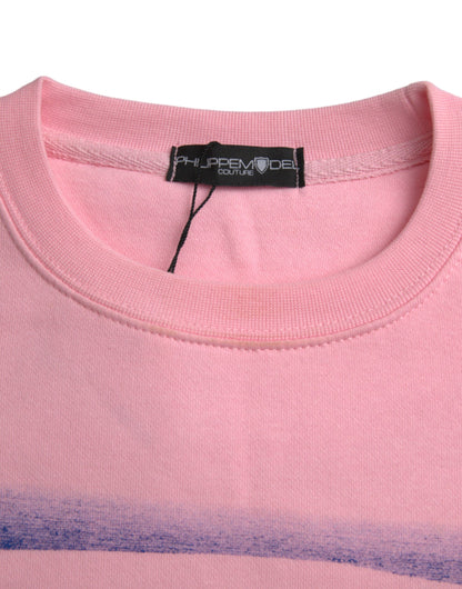 Philippe Model Pink Cotton Logo Print Long Sleeves Pullover Sweater Philippe Model