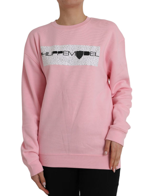 Philippe Model Pink Cotton Logo Print Long Sleeves Pullover Sweater Philippe Model