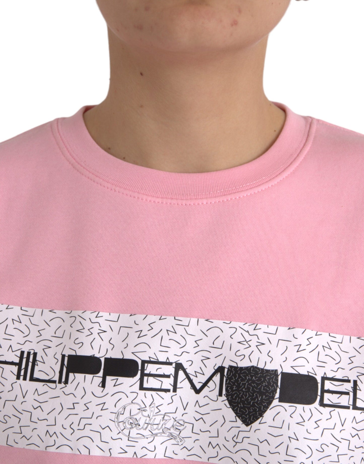 Philippe Model Pink Cotton Logo Print Long Sleeves Pullover Sweater Philippe Model