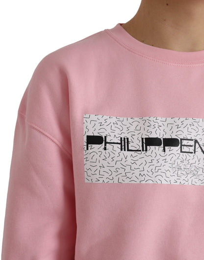 Philippe Model Pink Cotton Logo Print Long Sleeves Pullover Sweater Philippe Model