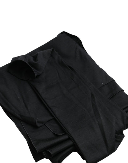 Dolce & Gabbana Black Wool Cutout Asymmetric Long Sleeve Top Dolce & Gabbana