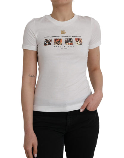 Dolce & Gabbana White Cotton Short Sleeves Crew Neck T-shirt Dolce & Gabbana