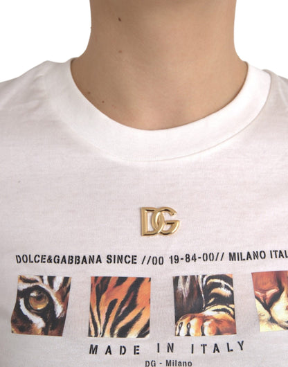 Dolce & Gabbana White Cotton Short Sleeves Crew Neck T-shirt Dolce & Gabbana