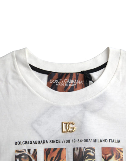 Dolce & Gabbana White Cotton Short Sleeves Crew Neck T-shirt Dolce & Gabbana