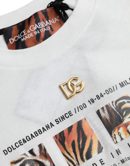 Dolce & Gabbana White Cotton Short Sleeves Crew Neck T-shirt Dolce & Gabbana