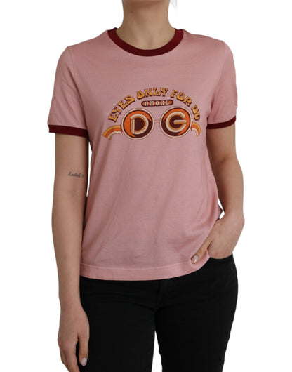 Dolce & Gabbana Pink Cotton Short Sleeves Crew Neck T-shirt Dolce & Gabbana