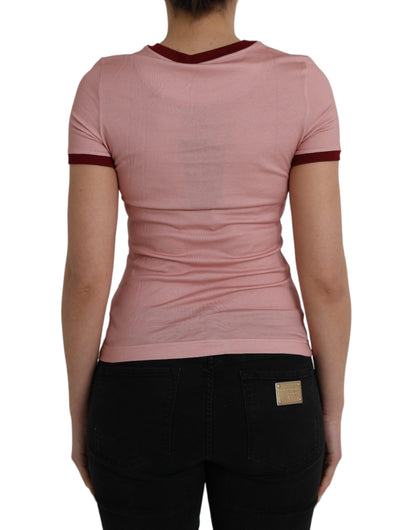 Dolce & Gabbana Pink Cotton Short Sleeves Crew Neck T-shirt Dolce & Gabbana